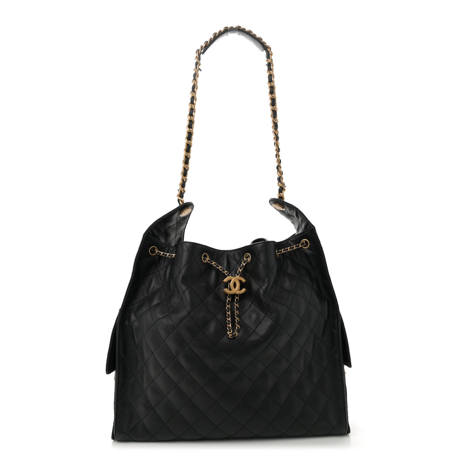 Caviar Quilted Large Chanel 25 Handbag Black