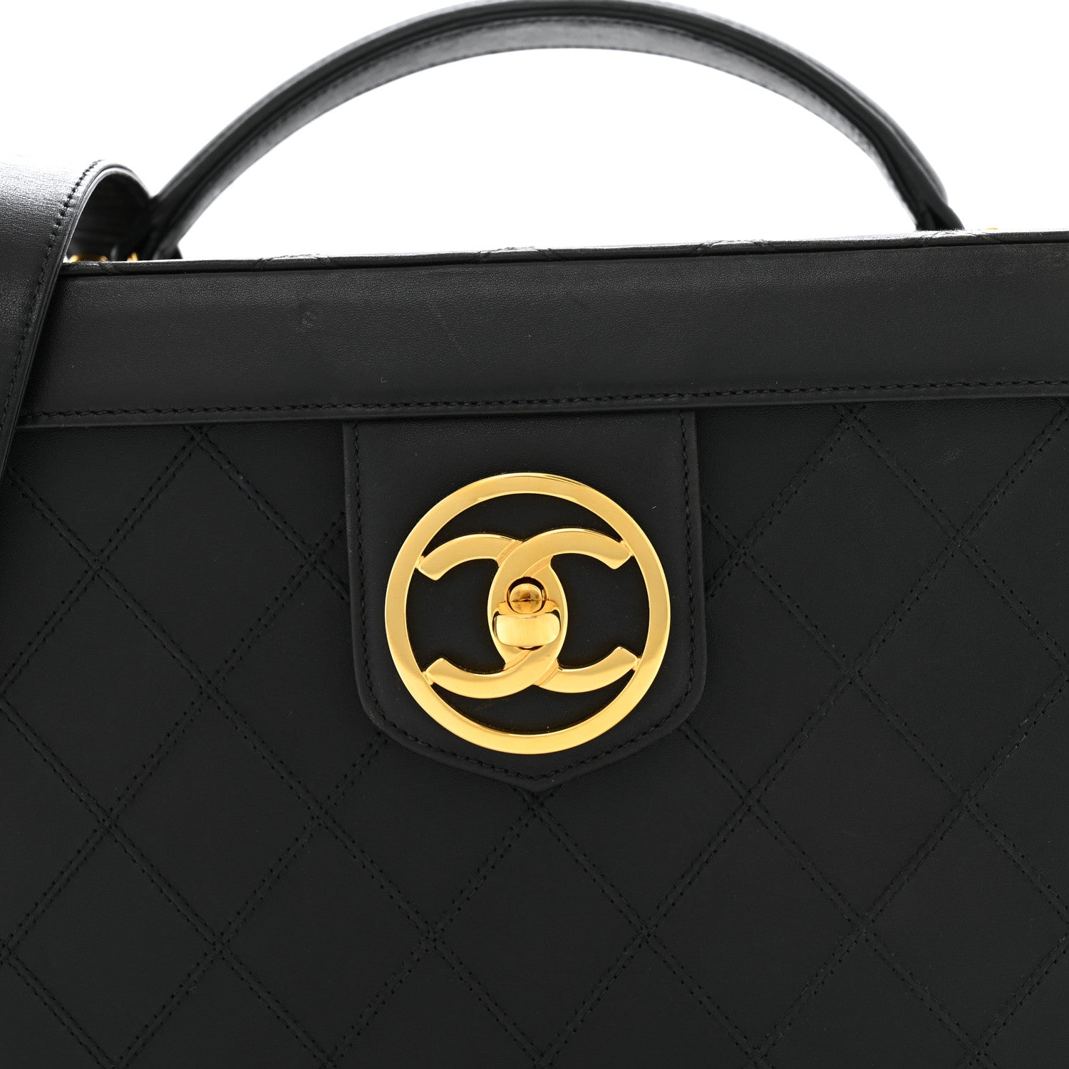 Calfskin Stitch Vanity Case Black