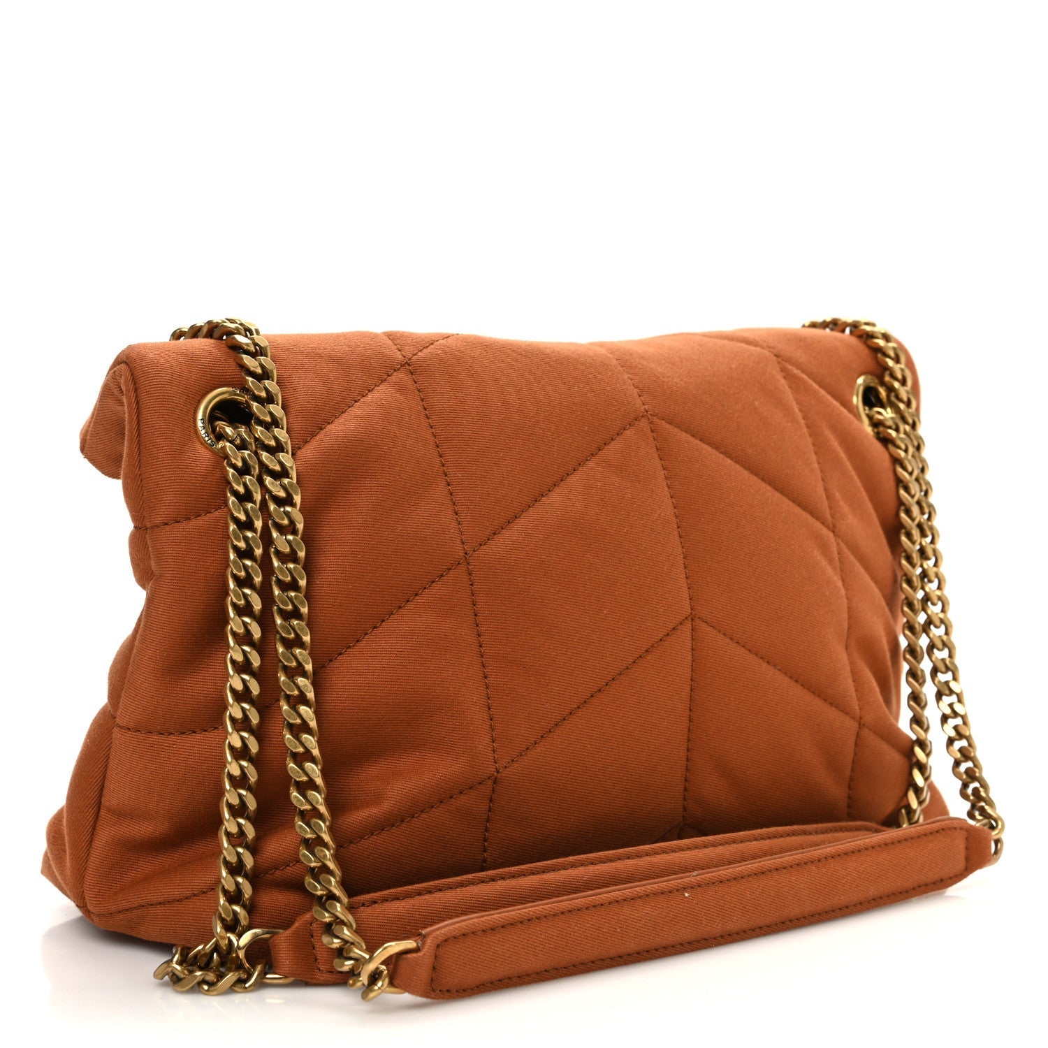 Canvas Quilted Small Loulou Puffer Monogram Chain Satchel Hot Rust