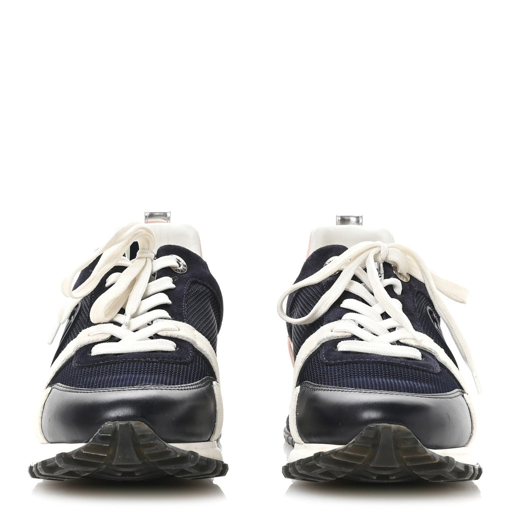 Suede Calfskin Run Away Sneakers 37.5 Blue Pink White
