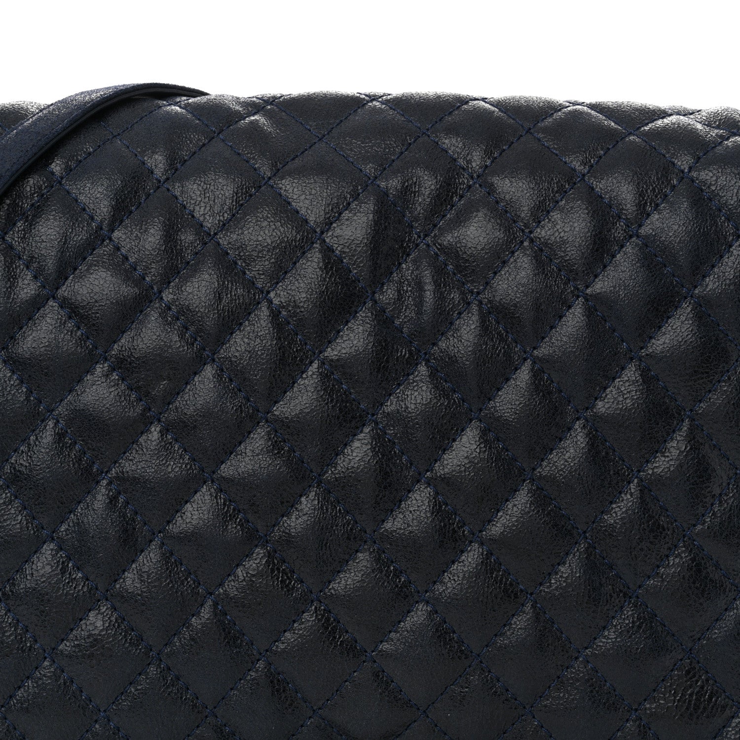 Iridescent Calfskin Quilted XL Gentle Boy Flap Blue