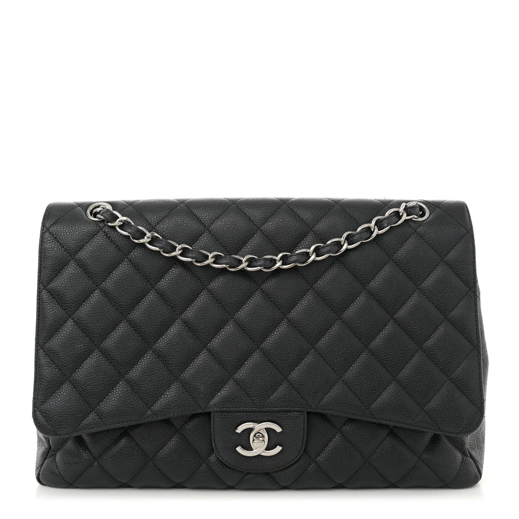 Caviar Quilted Maxi Single Flap Black