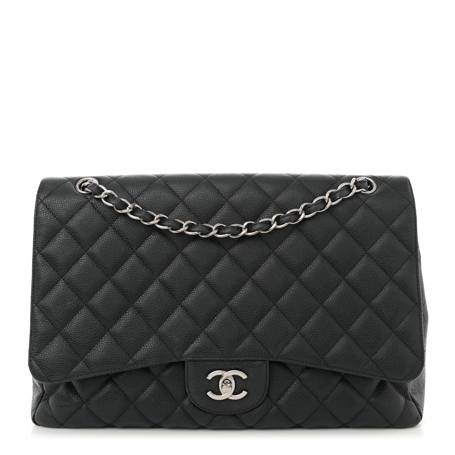 Caviar Quilted Maxi Single Flap Black