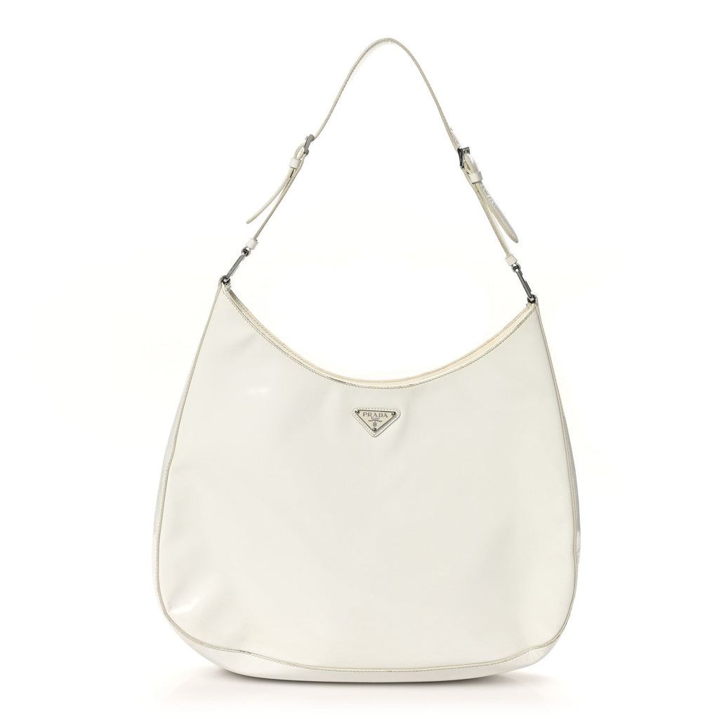 Spazzolato Maxi Cleo Adjustable Strap Shoulder Bag White