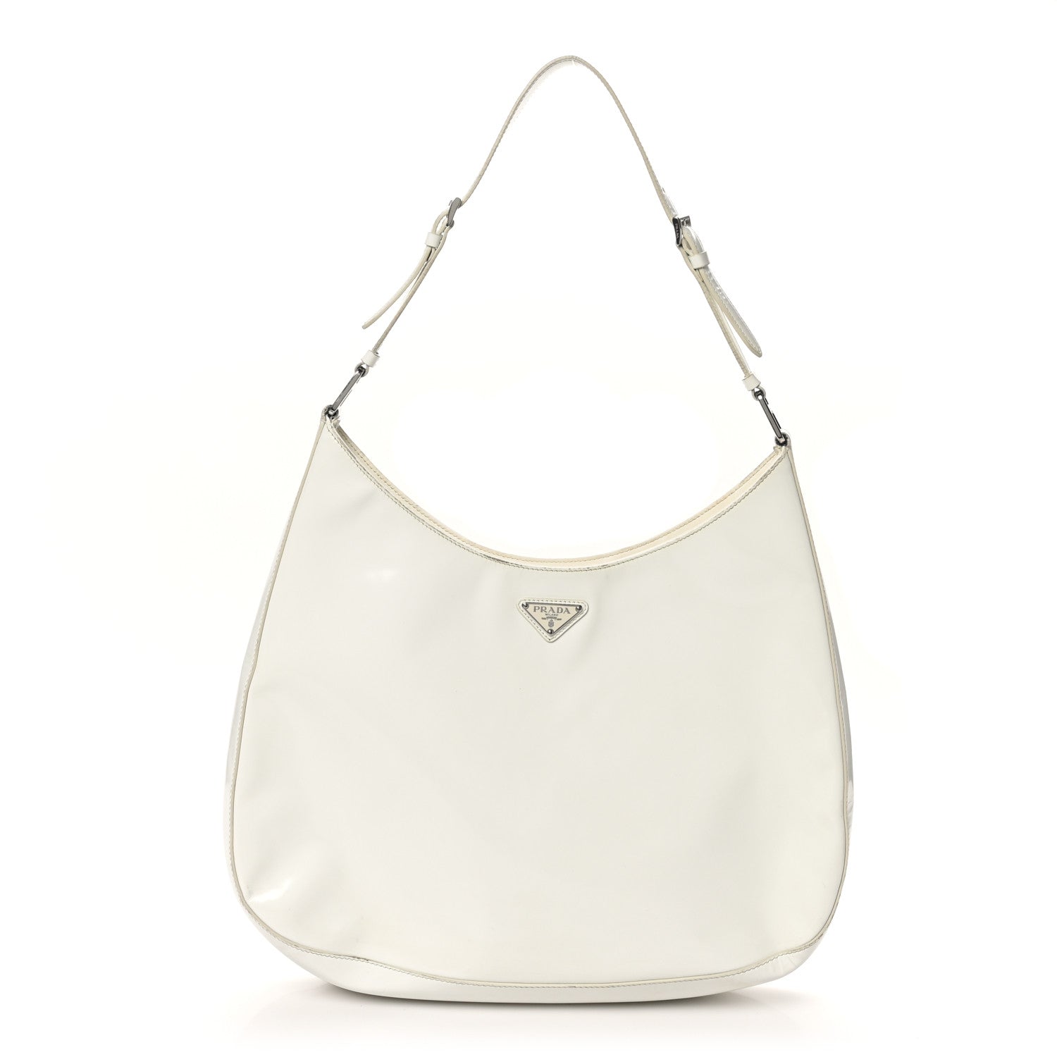 Spazzolato Maxi Cleo Adjustable Strap Shoulder Bag White
