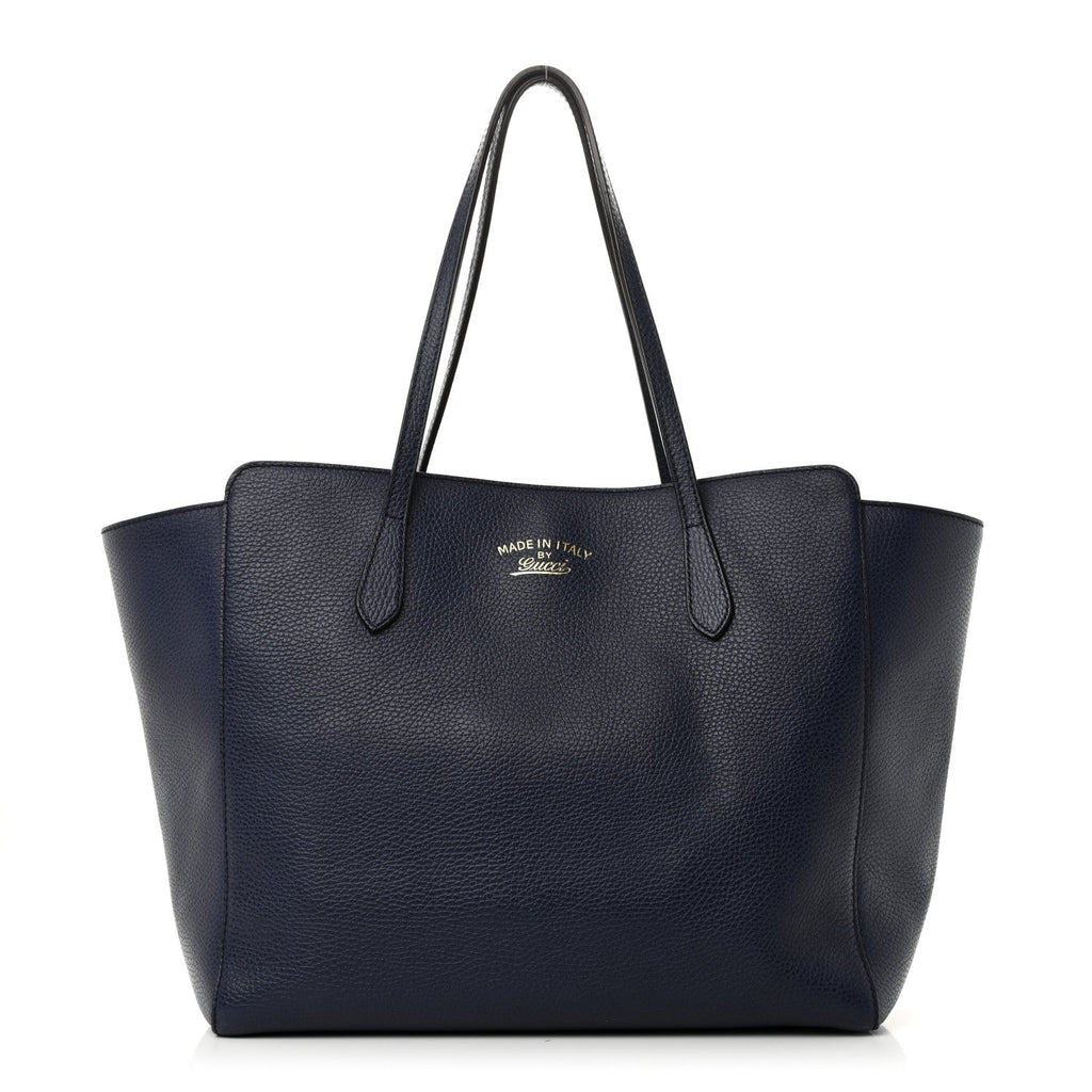 Dollar Calfskin Medium Swing Tote Marine Deep Cobalt