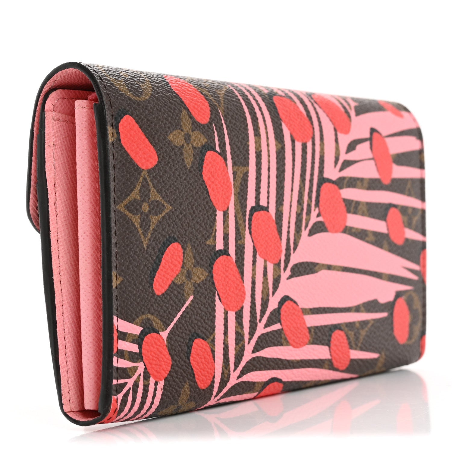 Monogram Jungle Dots Sarah Wallet Sugar Pink Poppy