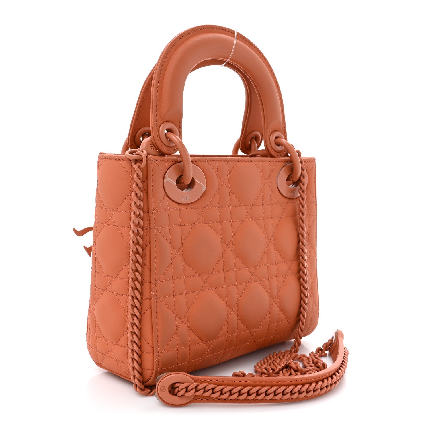Ultra Matte Calfskin Cannage Mini Lady Dior Indian Red
