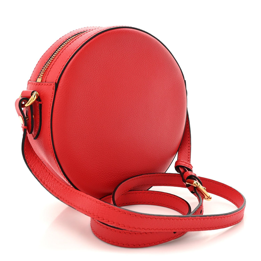 Calfskin La Medusa Round Camera Bag Red