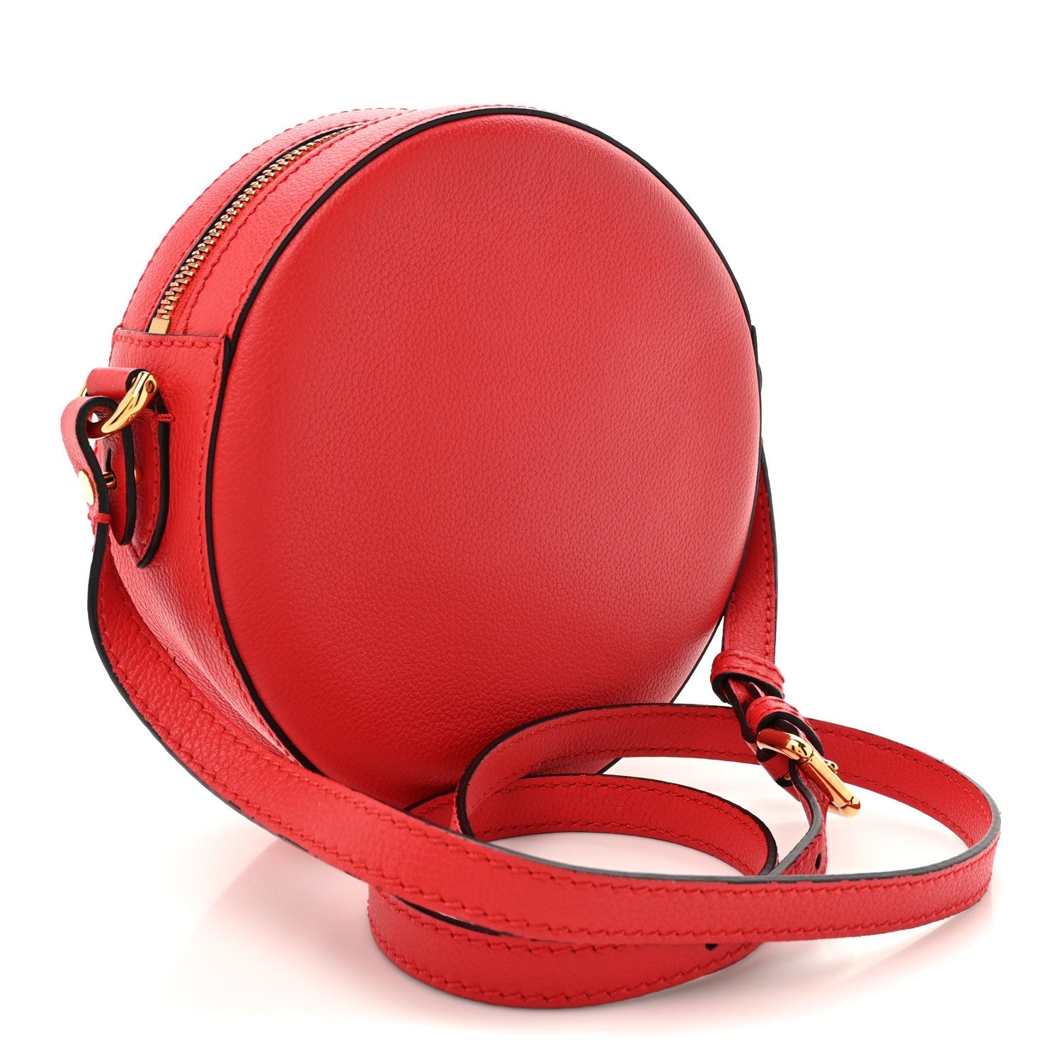Calfskin La Medusa Round Camera Bag Red