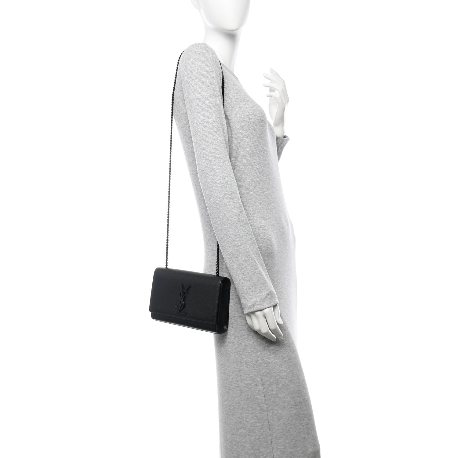 Grain De Poudre Small Monogram Monochrome Kate Satchel Black