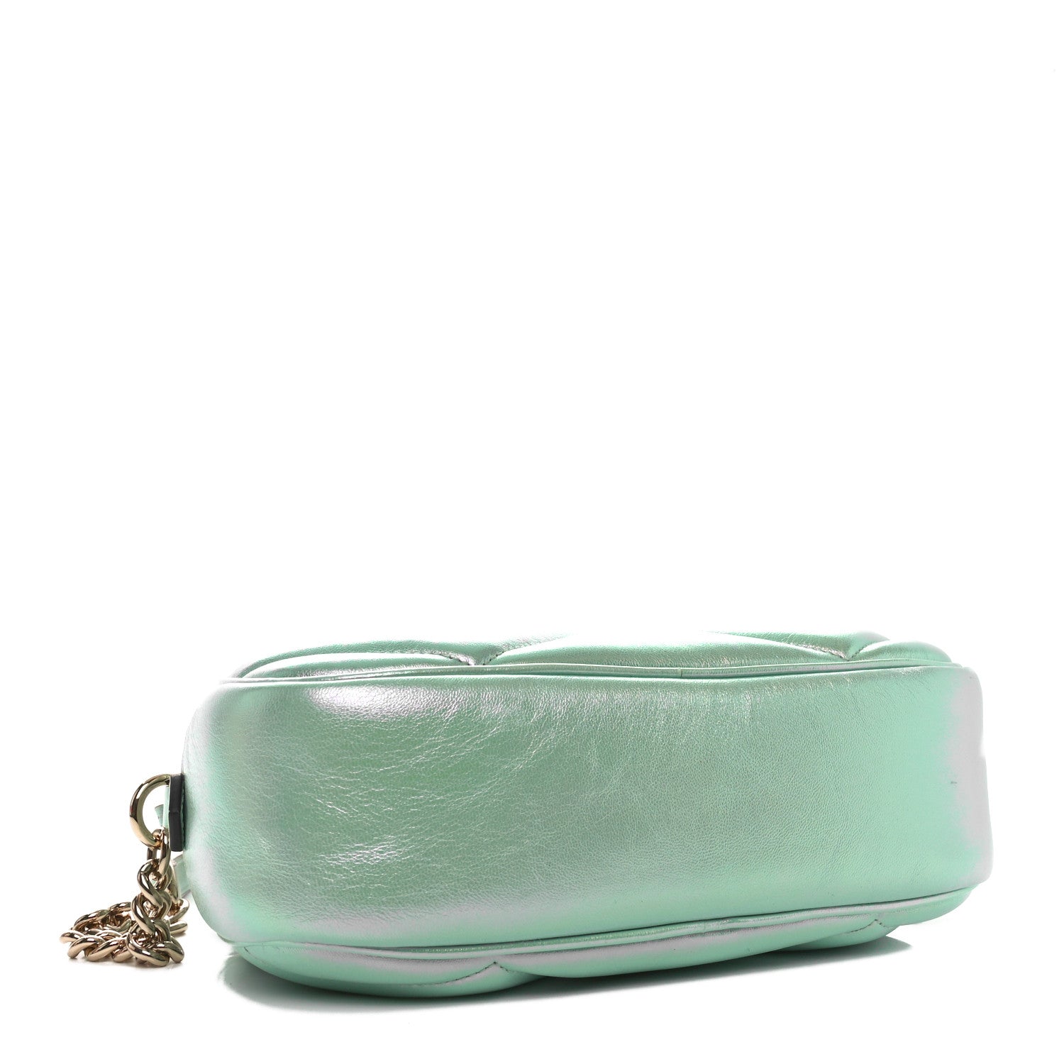 Iridescent Nappa Chevron Matelasse Small GG Marmont Chain Shoulder Bag Iridescent Salvy Green