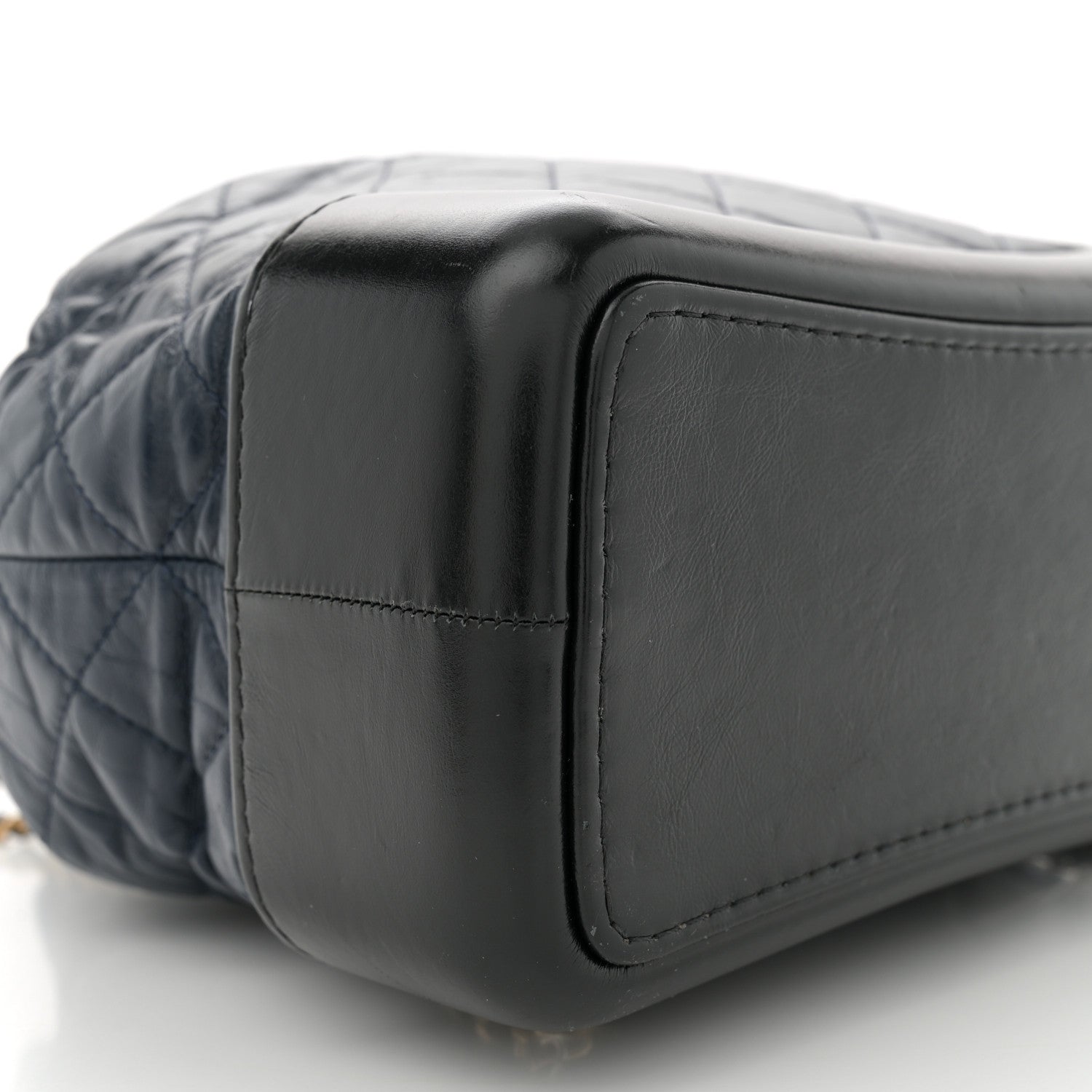 Aged Calfskin Quilted Gabrielle Backpack Navy Black