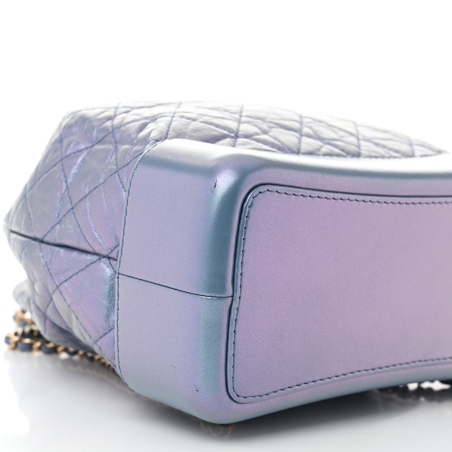 Iridescent Lambskin Calfskin Quilted Gabrielle Backpack Light Purple