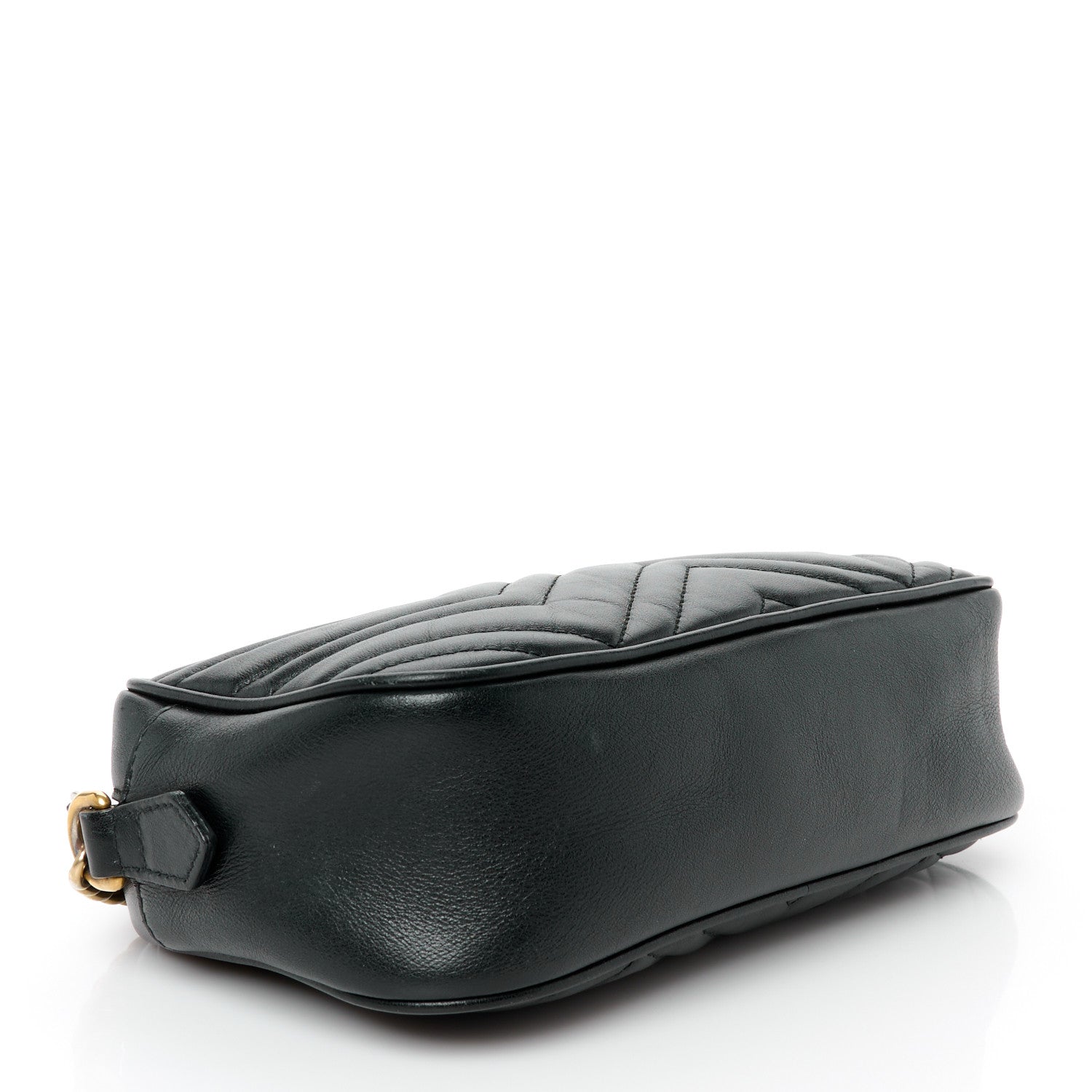 Calfskin Matelasse Small GG Marmont Chain Shoulder Bag Black