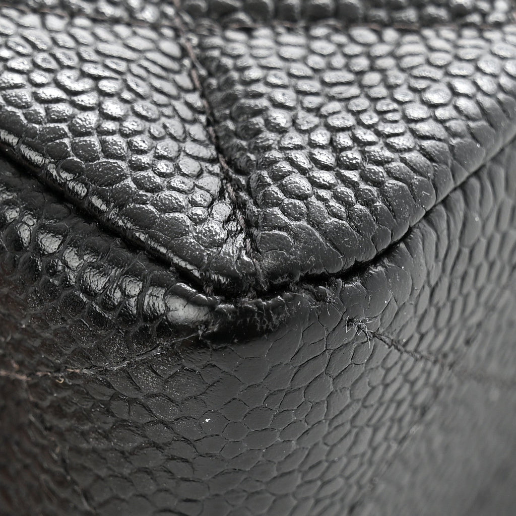 Caviar Quilted Small Double Flap Black