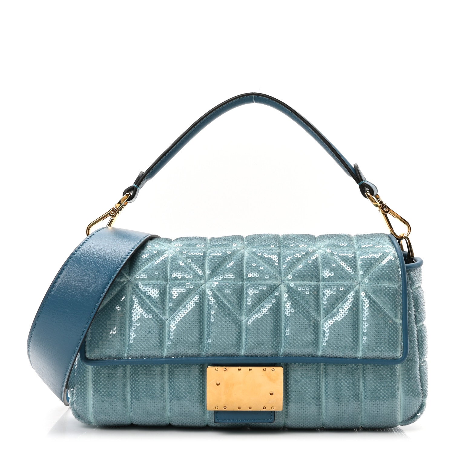 Satin Vitello King Sequin Baguette Blue