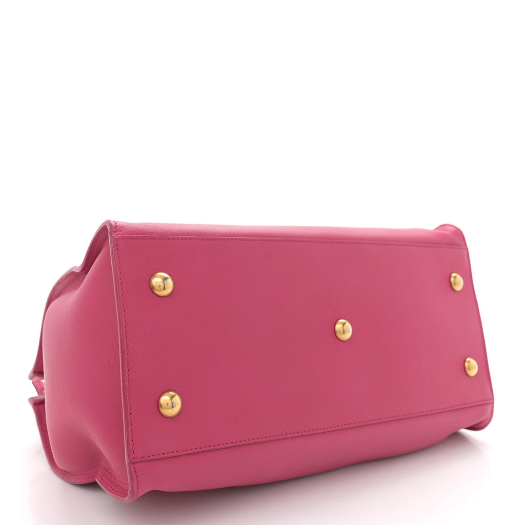 Calfskin Small Classic Y Cabas Fuchsia