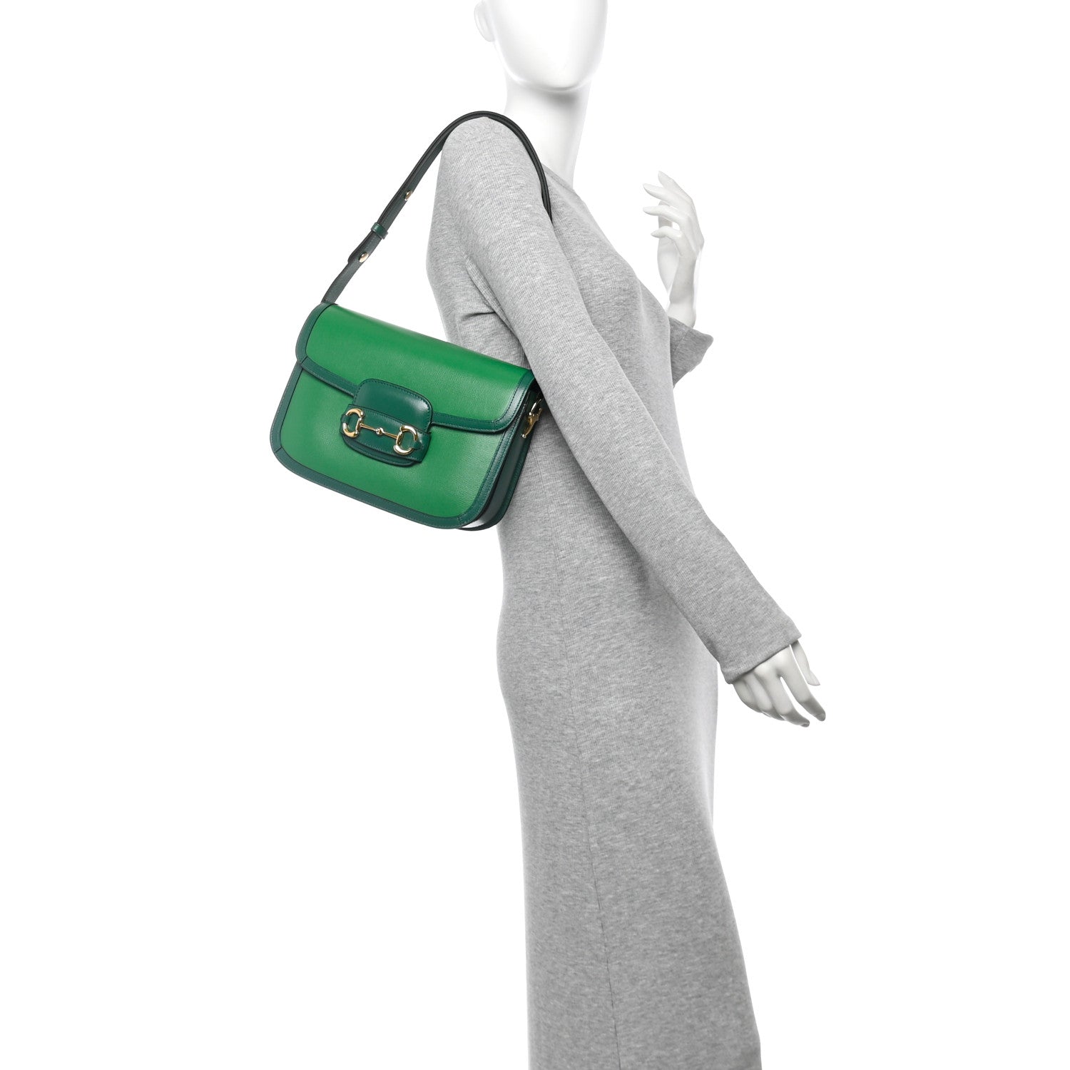 Azalea Calfskin Horsebit 1955 Shoulder Bag New Shamarock Emerald