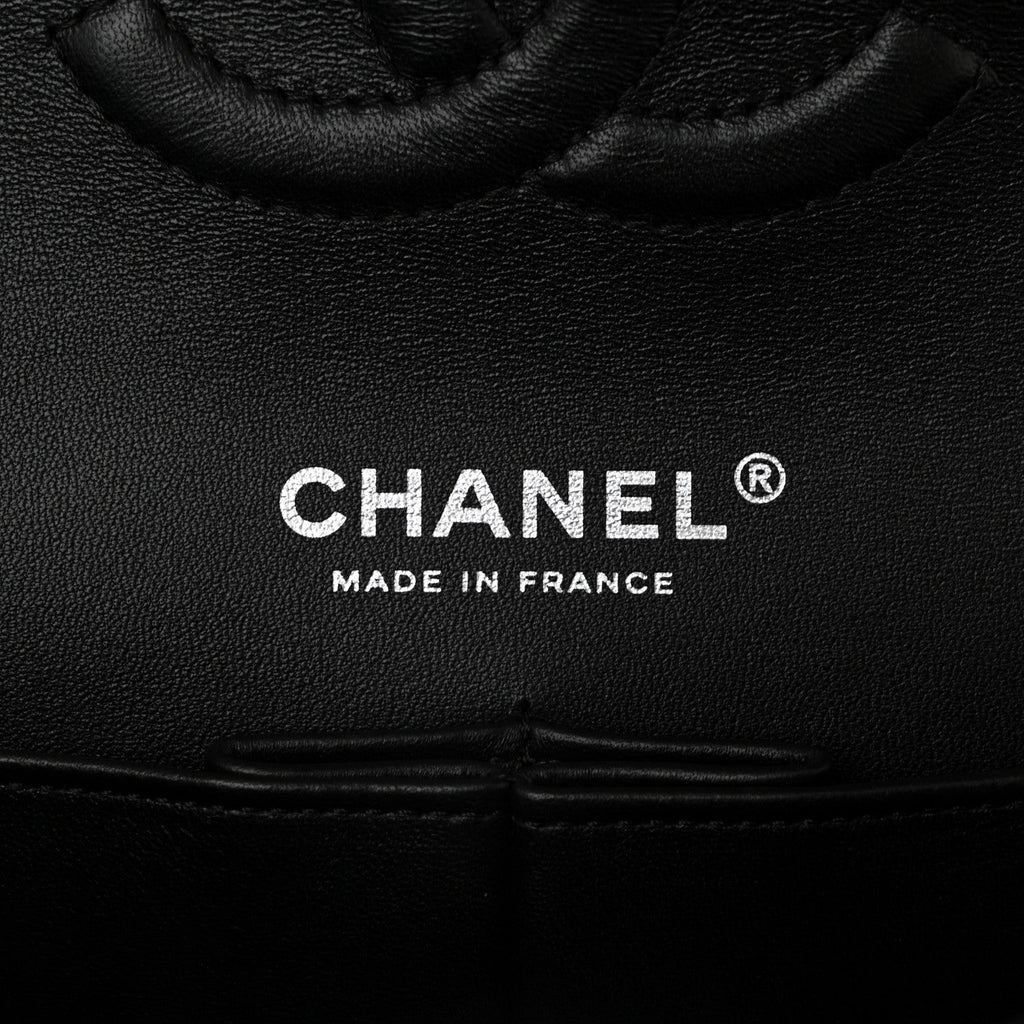 Lambskin Quilted Medium Double Flap So Black
