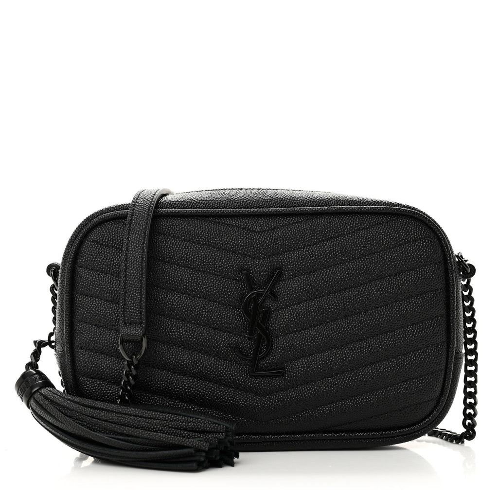Grain De Poudre Matelasse Monochrome Monogram Mini Lou Camera Bag Black