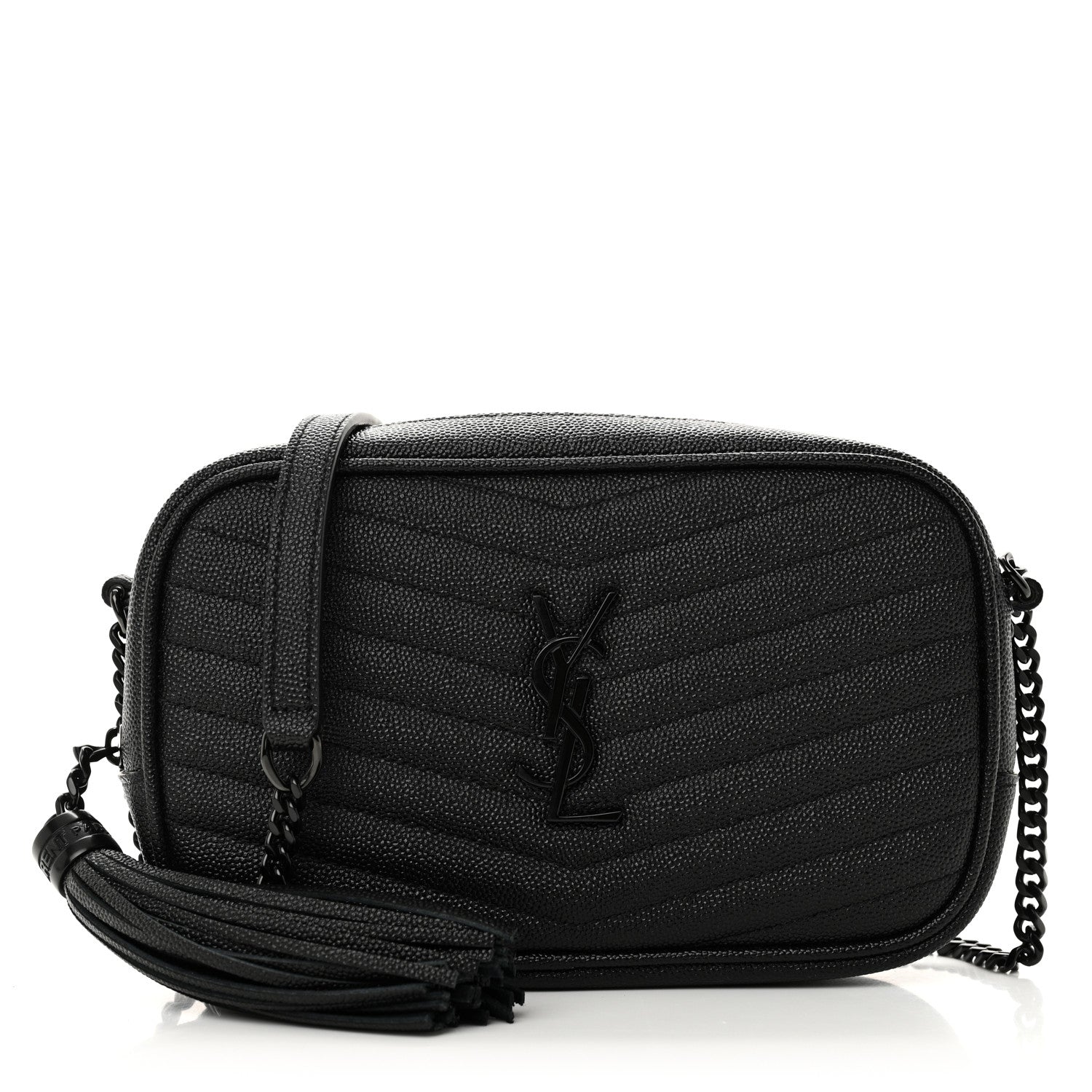 Grain De Poudre Matelasse Monochrome Monogram Mini Lou Camera Bag Black