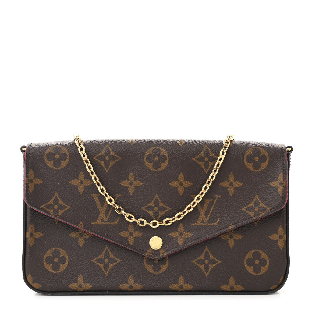 Monogram Pochette Felicie Chain Wallet Fuchsia
