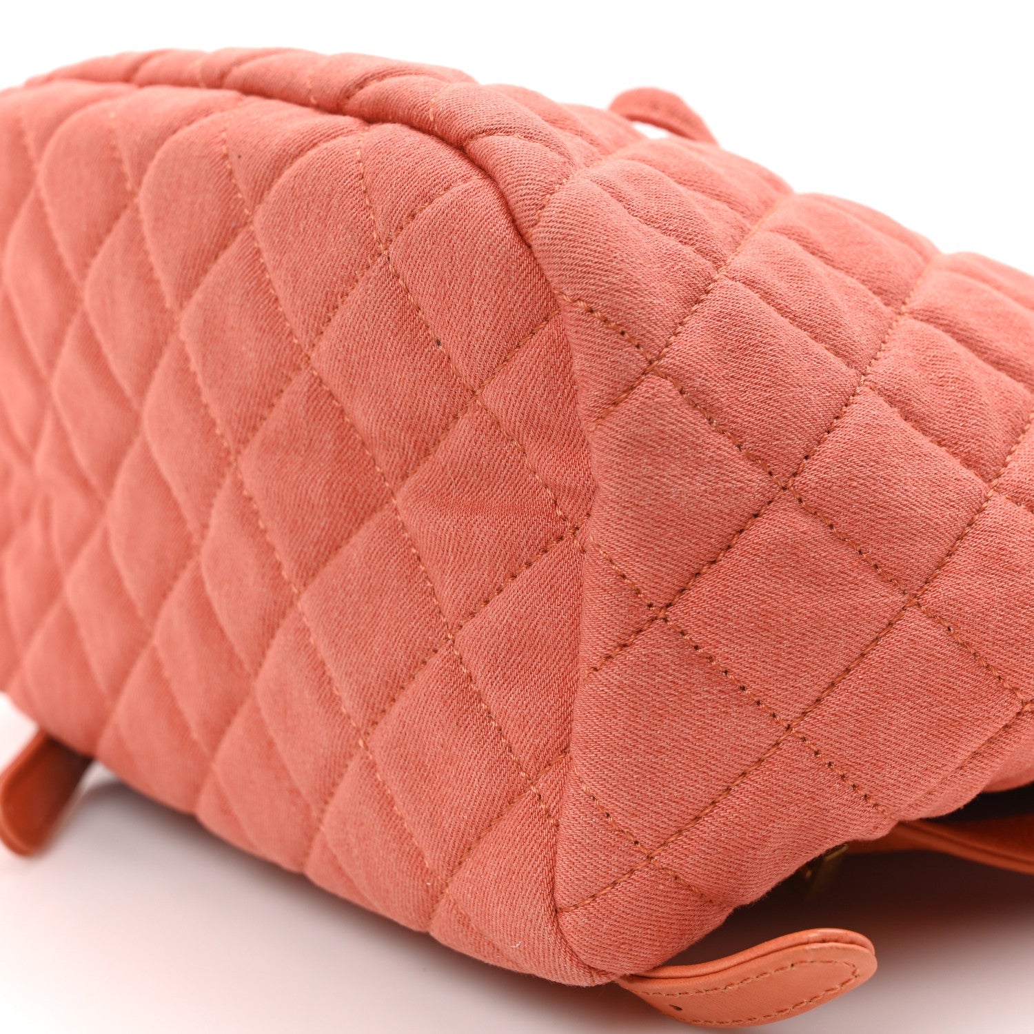 Washed Denim Quilted Small Urban Spirit Backpack Orange