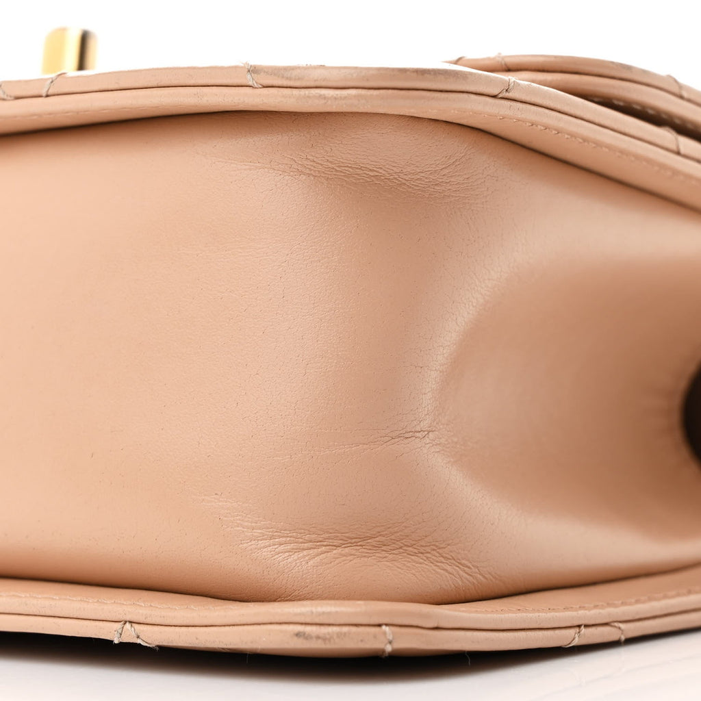 Calfskin Quilted Mini Perfect Fit Flap Beige