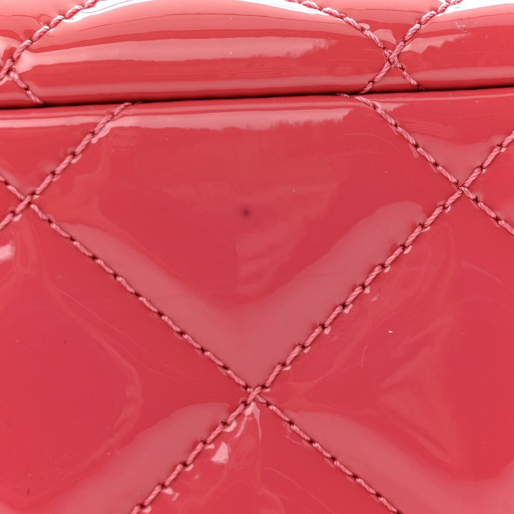 Patent Quilted Small Coco Shine Flap Pink
