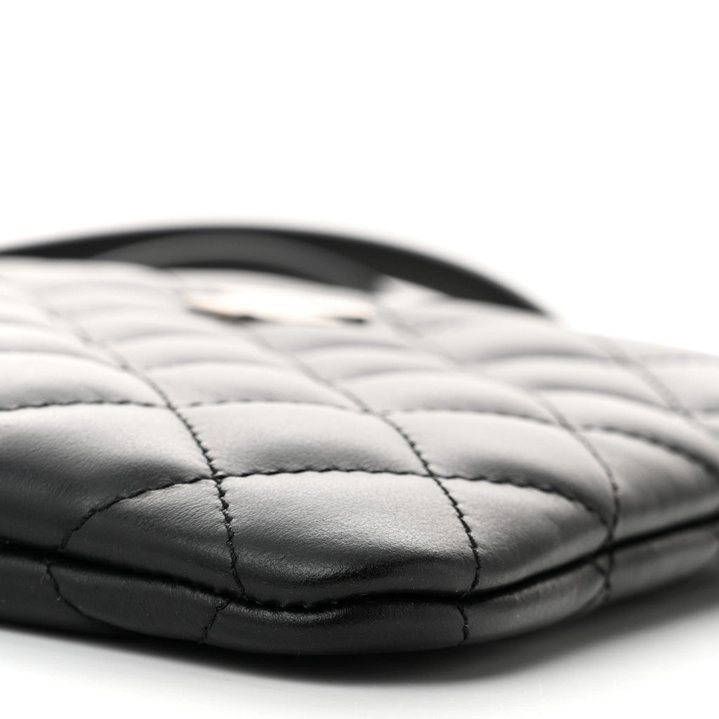 Lambskin Quilted Uniform Crossbody Bag Black