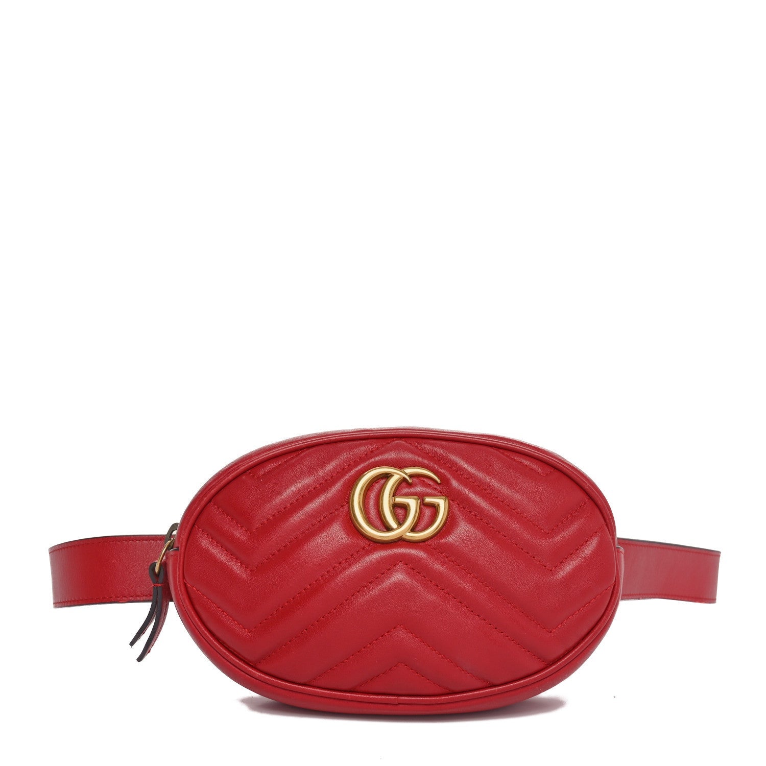 Calfskin Matelasse GG Marmont Belt Bag 95 38 Hibiscus Red