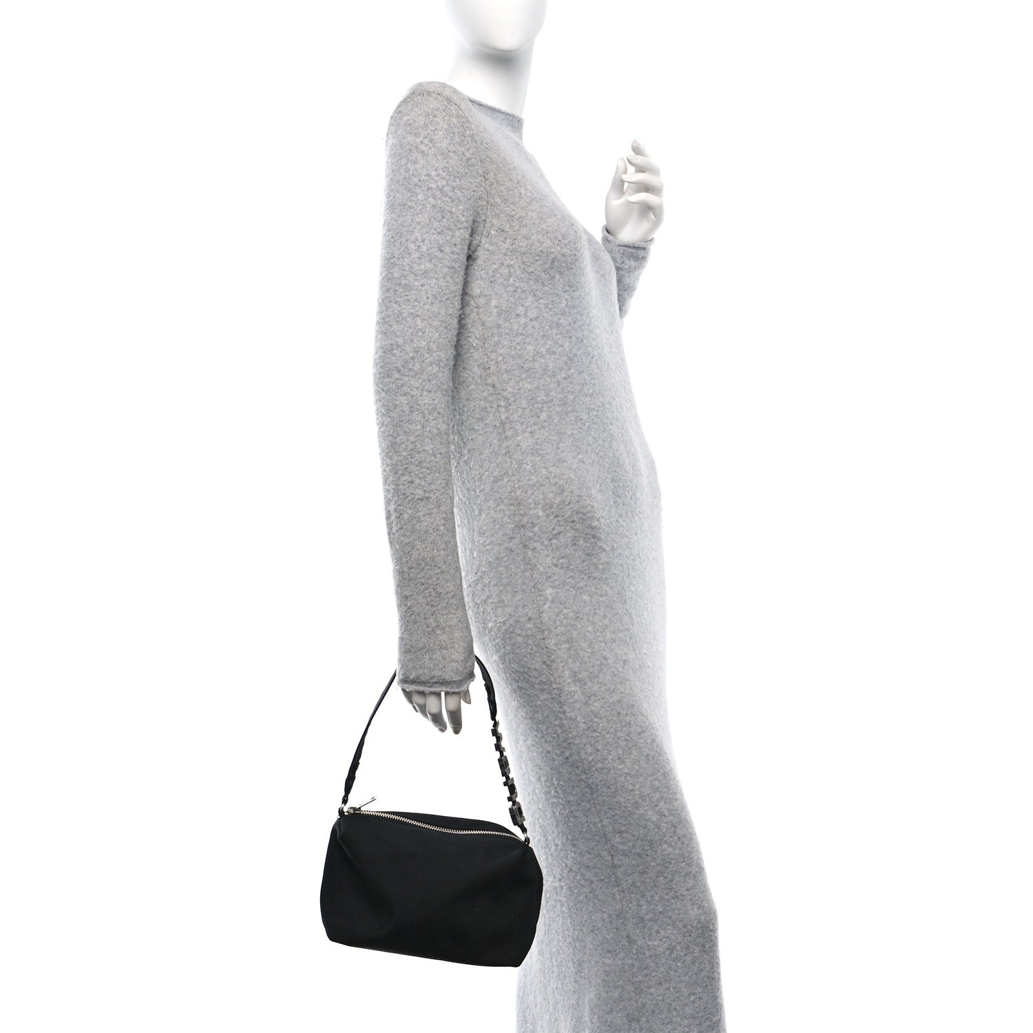 Nylon Canvas Heiress Sport Shoulder Bag Black