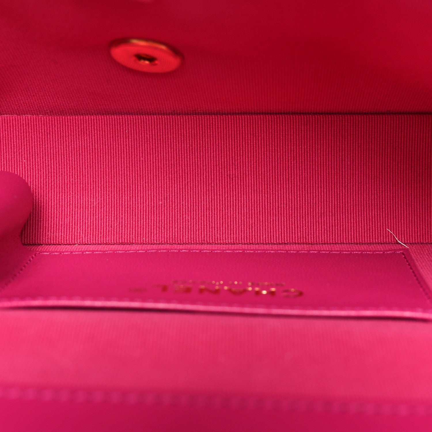 Shiny Lambskin Quilted Flap Clutch Bag Dark Pink