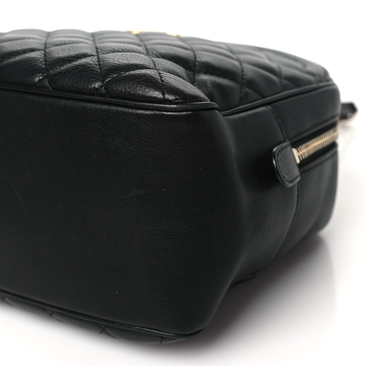 Calfskin Quilted CC Medium Vanity Case Black