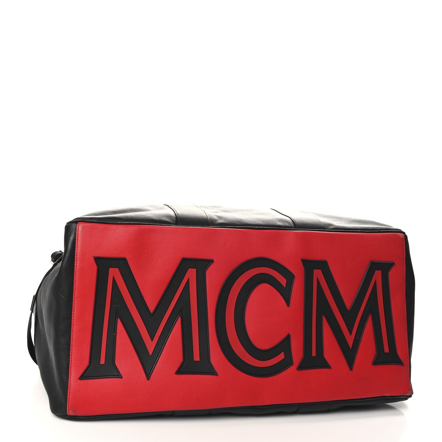 Calfskin Duffle Bag Black Red
