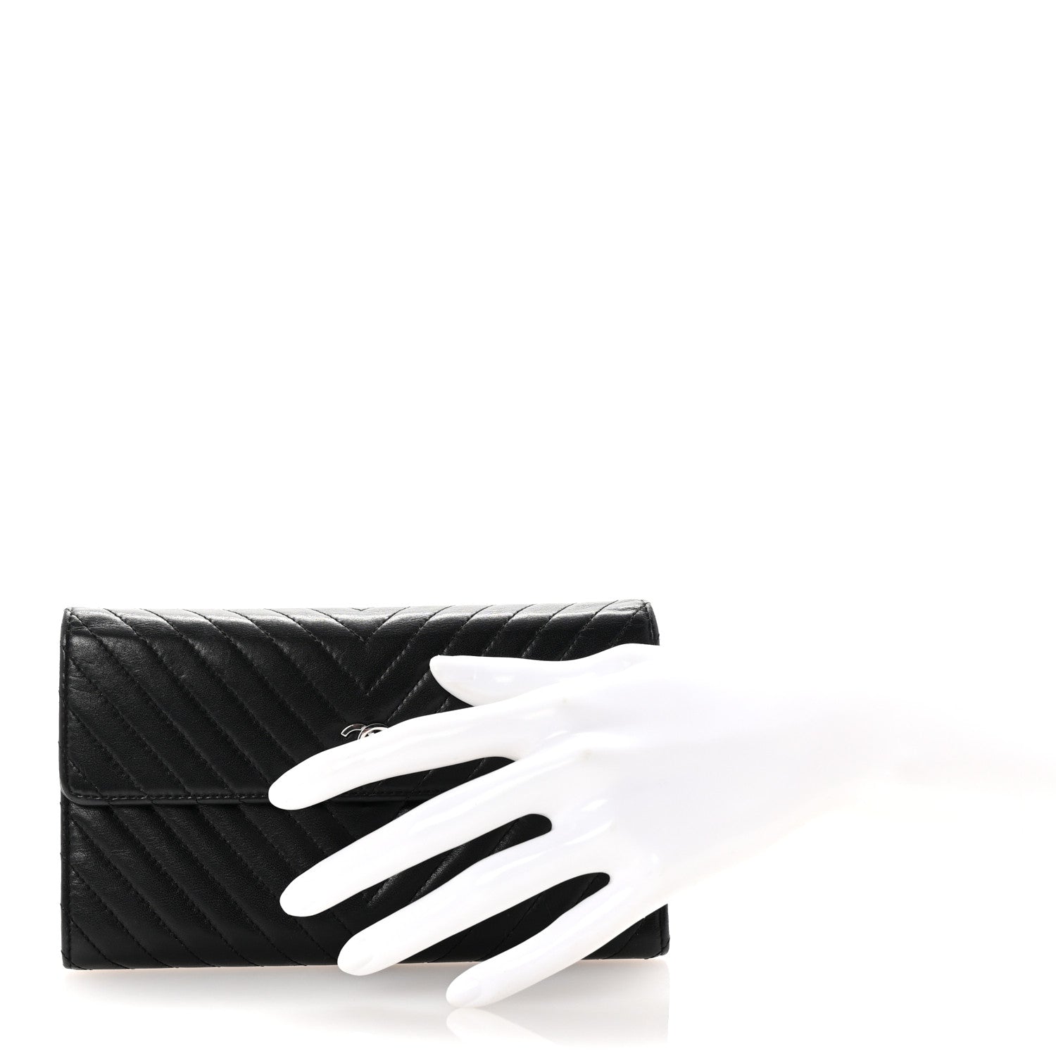 Cafskin Chevron Quilted Flap Wallet Black