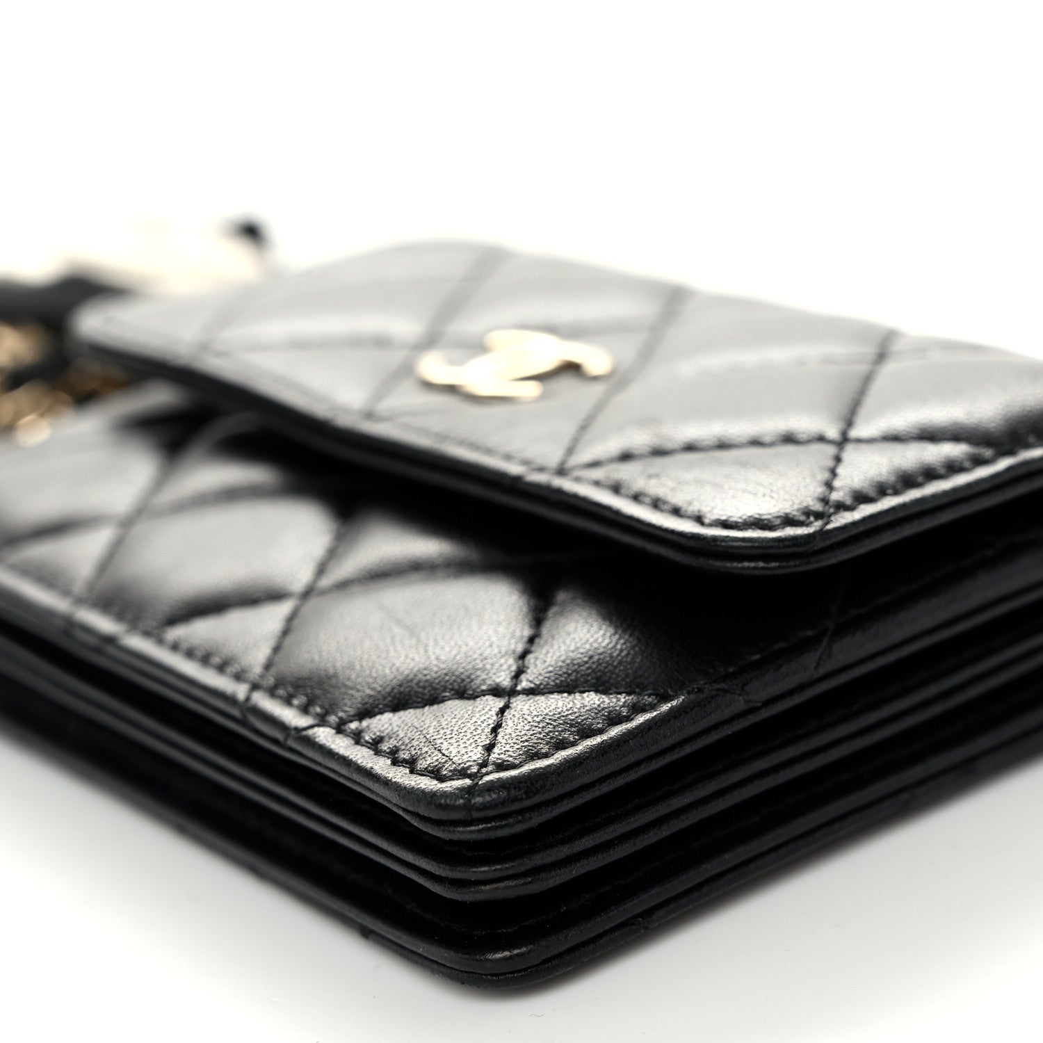 Lambskin Quilted My Chanel Lady  Holder On Chain Black