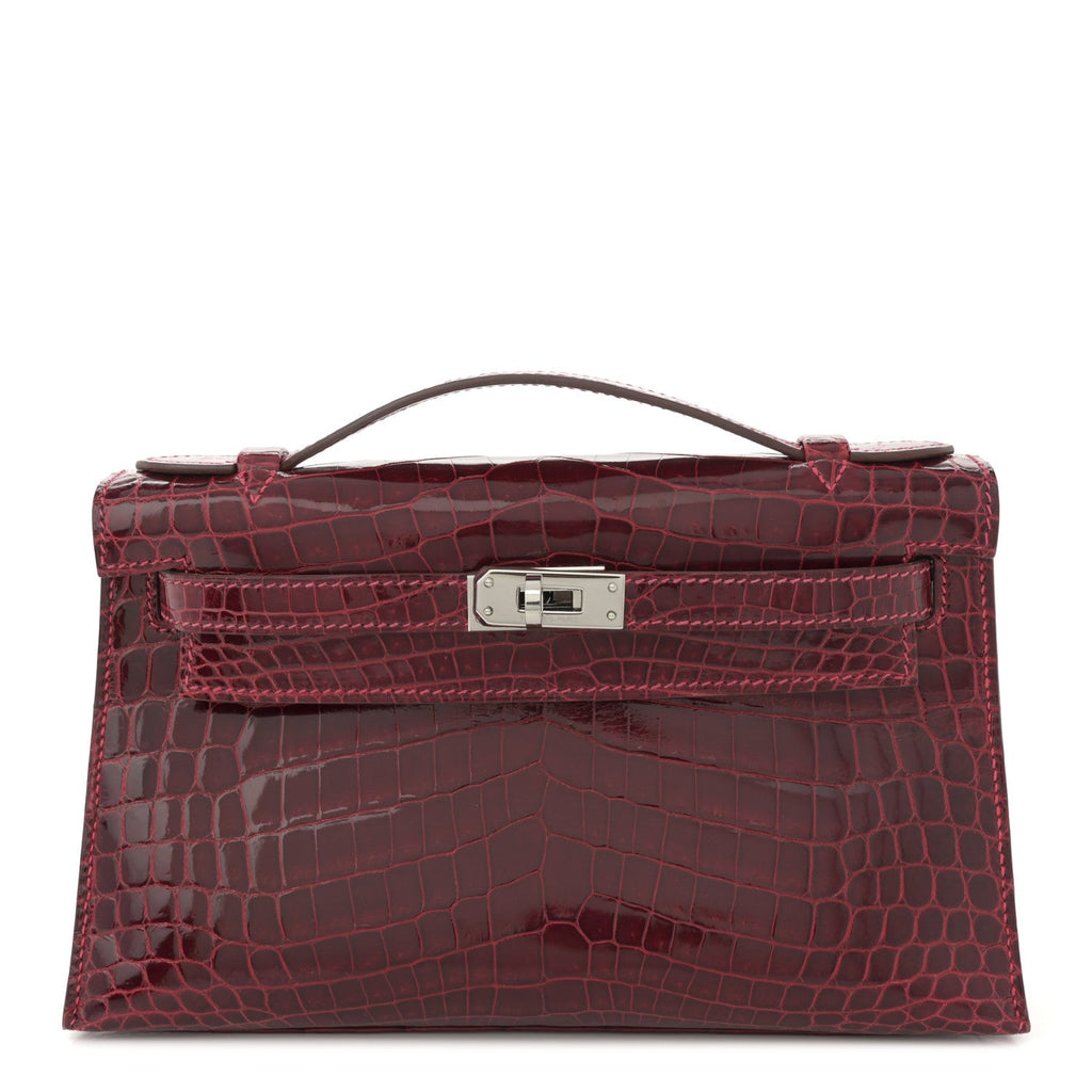 Shiny Niloticus Crocodile Kelly Pochette Rouge H