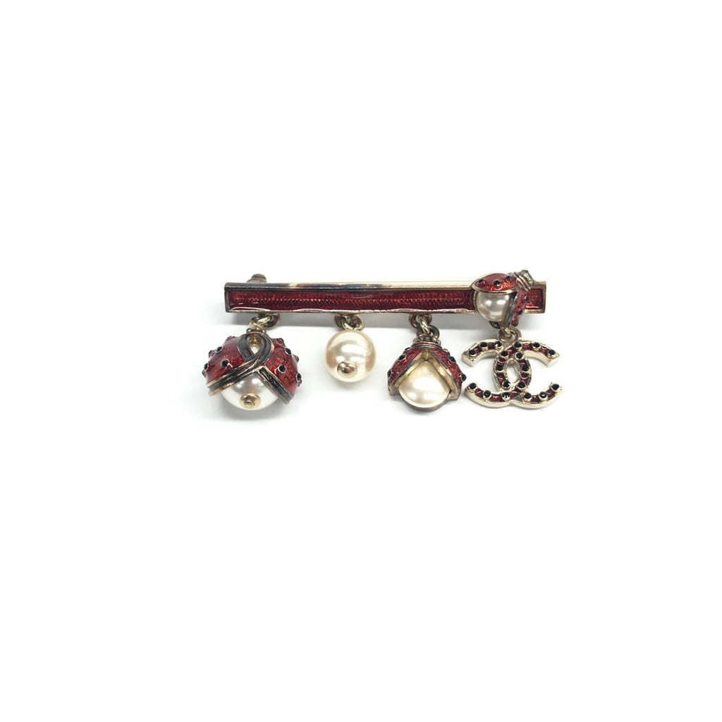 Chanel Ladybug Pearl Brooch