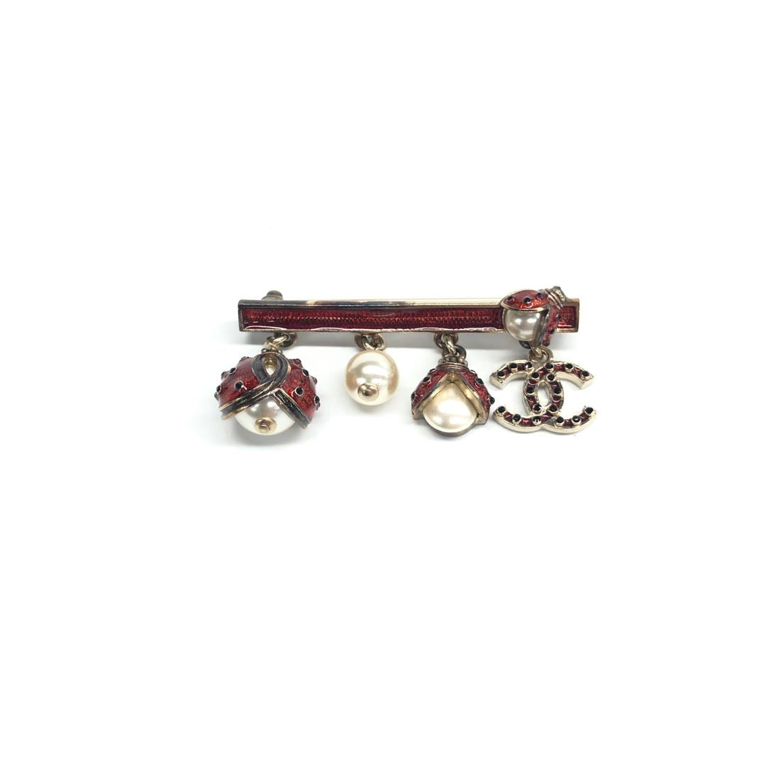 Chanel Ladybug Pearl Brooch