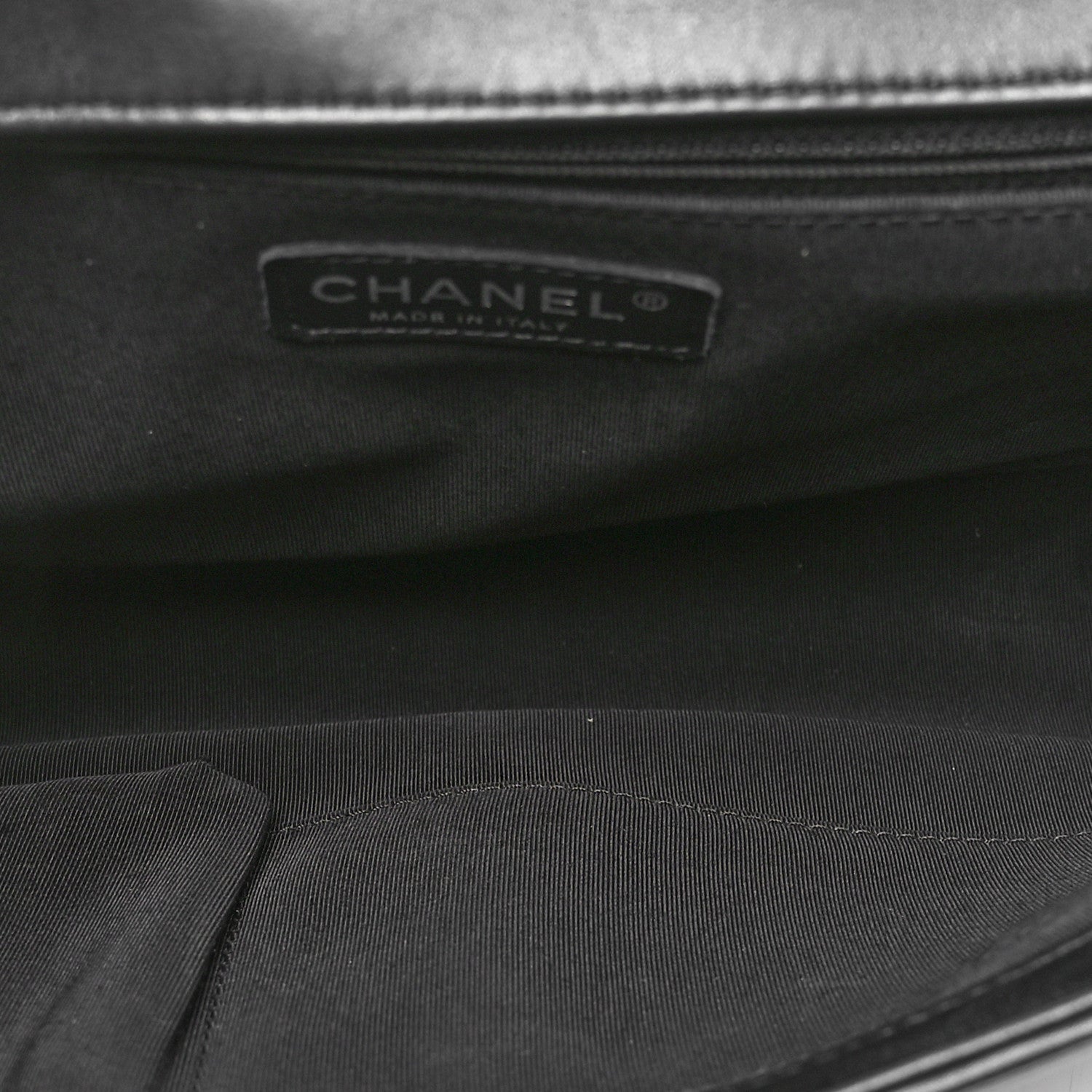 Lambskin Quilted Large Boy Flap Black