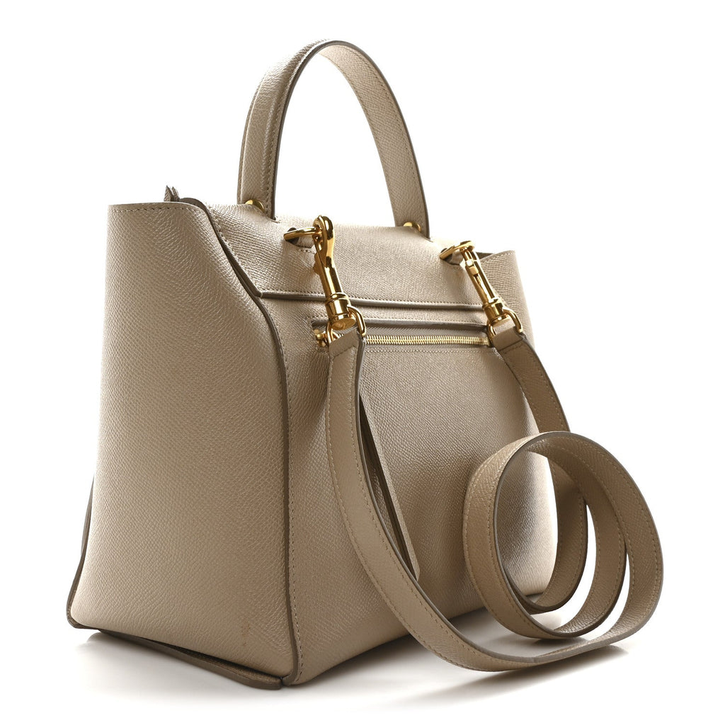 Grained Calfskin Micro Belt Bag Light Taupe