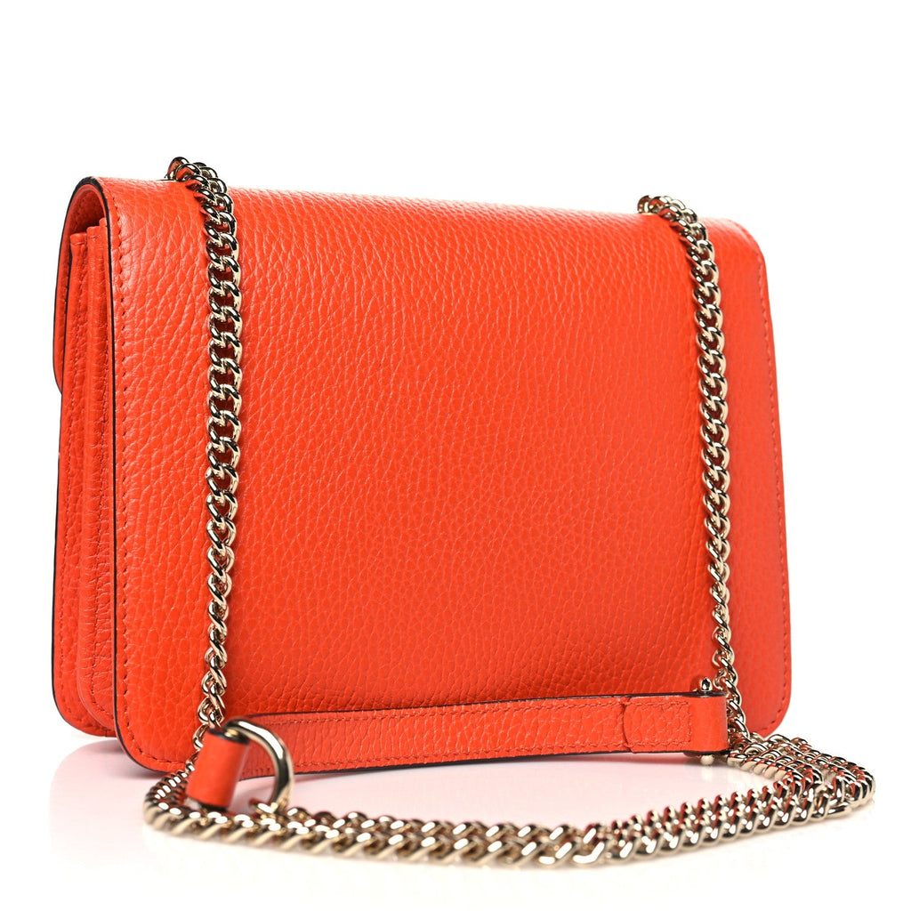Dollar Calfskin Small Interlocking G Shoulder Bag Sun Orange