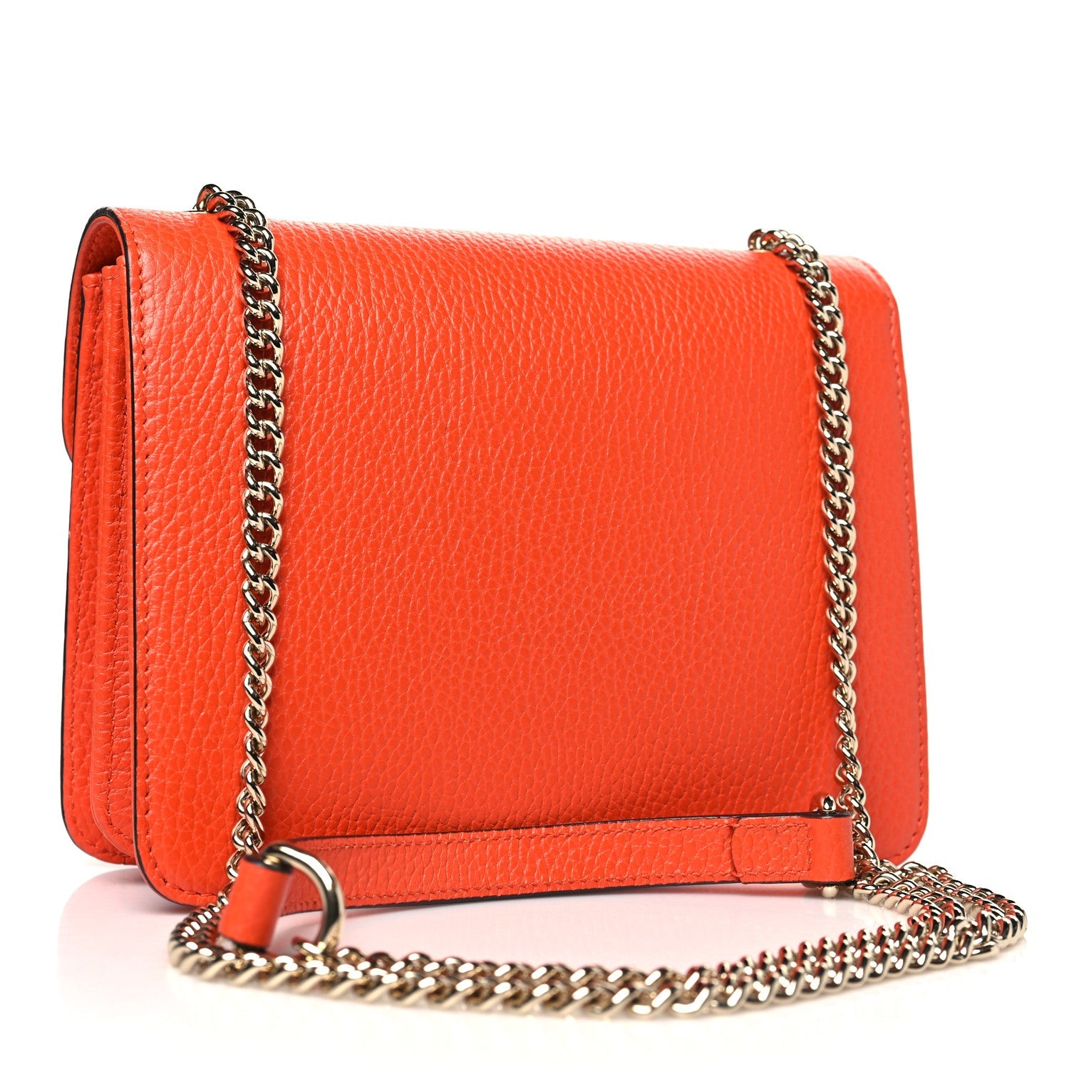 Dollar Calfskin Small Interlocking G Shoulder Bag Sun Orange