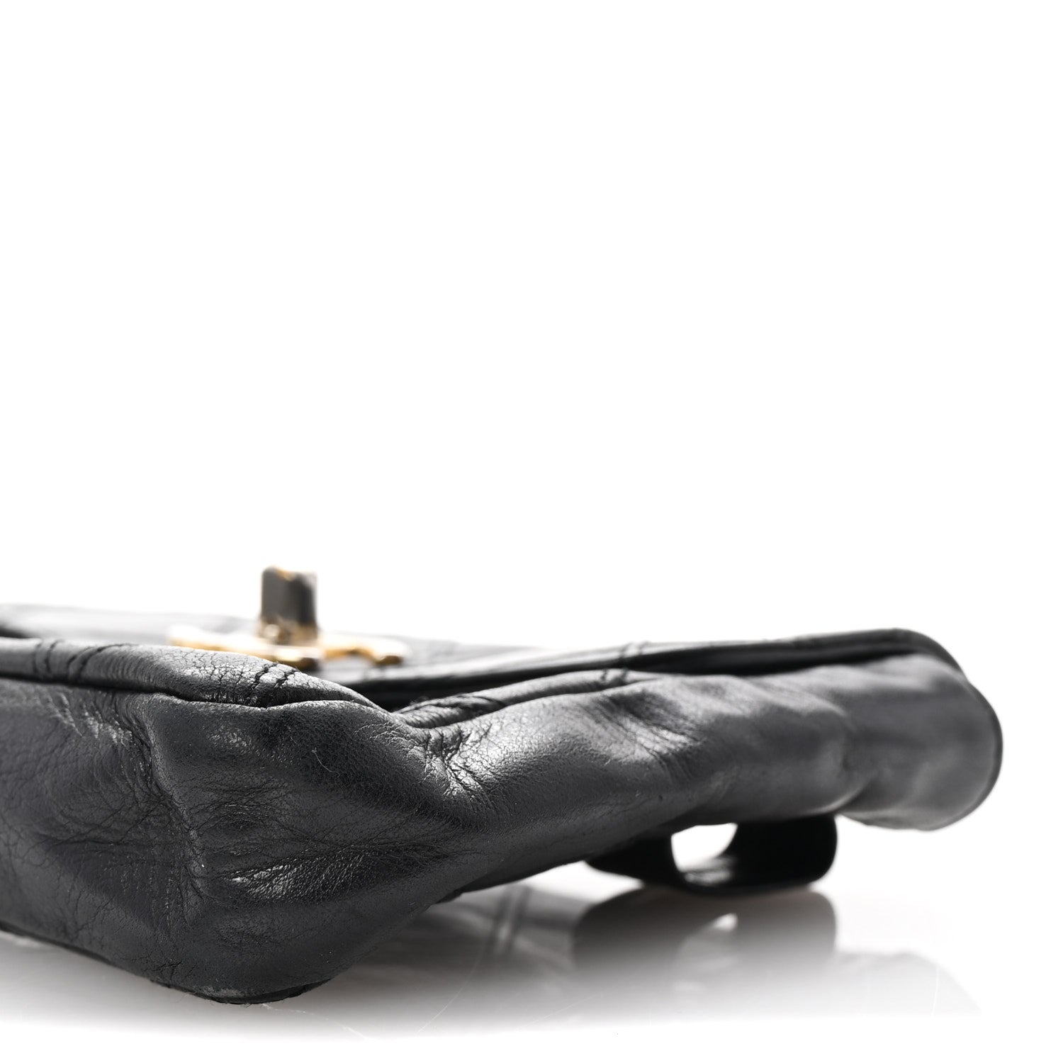 Calfskin Quilted Flap Waist Belt Bag 70 28 Black