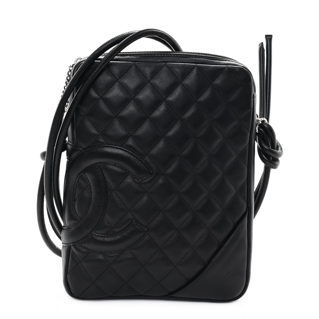 Calfskin Quilted Medium Cambon Messenger Black