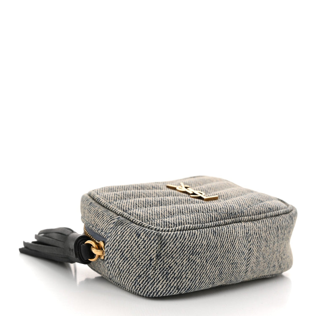 Denim Matelasse Monogram Lou Belt Bag Washed Blue