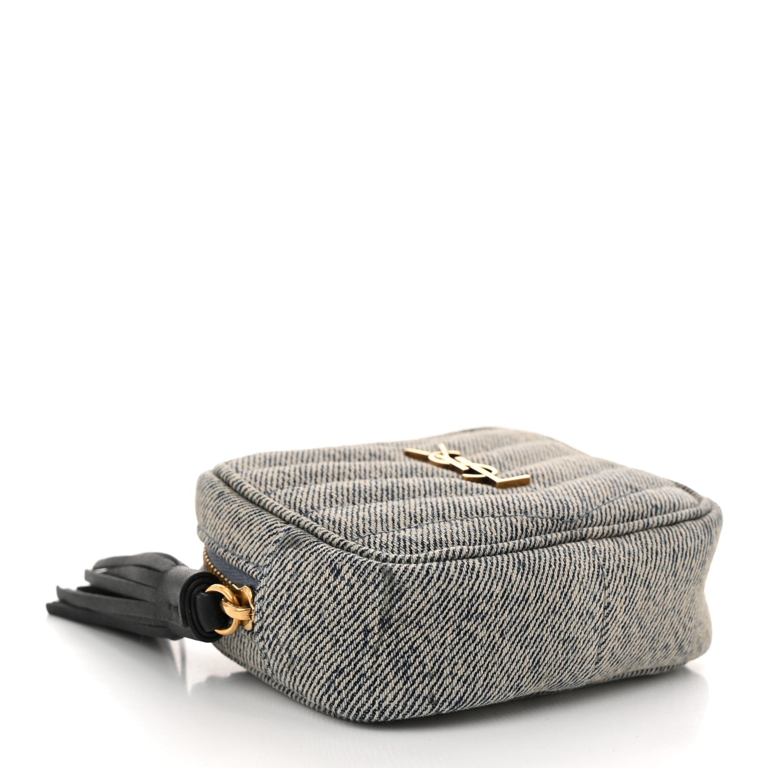Denim Matelasse Monogram Lou Belt Bag Washed Blue