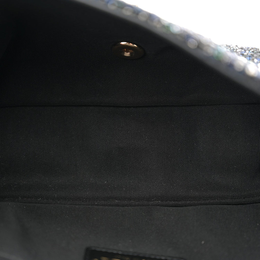 Tweed Medium Pearl Handle Flap Black Ecru
